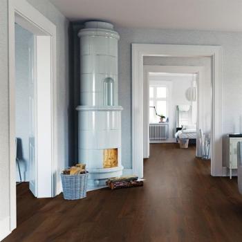 Parkett Boston Landhausdiele Eiche darkbrown astig gebürstet dunkel geräuchert geölt Thede & Witte 