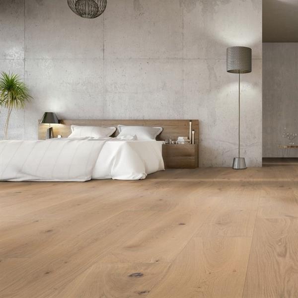 Parkett Boston Landhaus extra Breitdiele Eiche XXL astig gebürstet weiß geölt Thede & Witte 